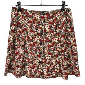 Vintage 90s Compagnie Internationale Express Floral Mini Skirt Size 9 Y2K A-Line